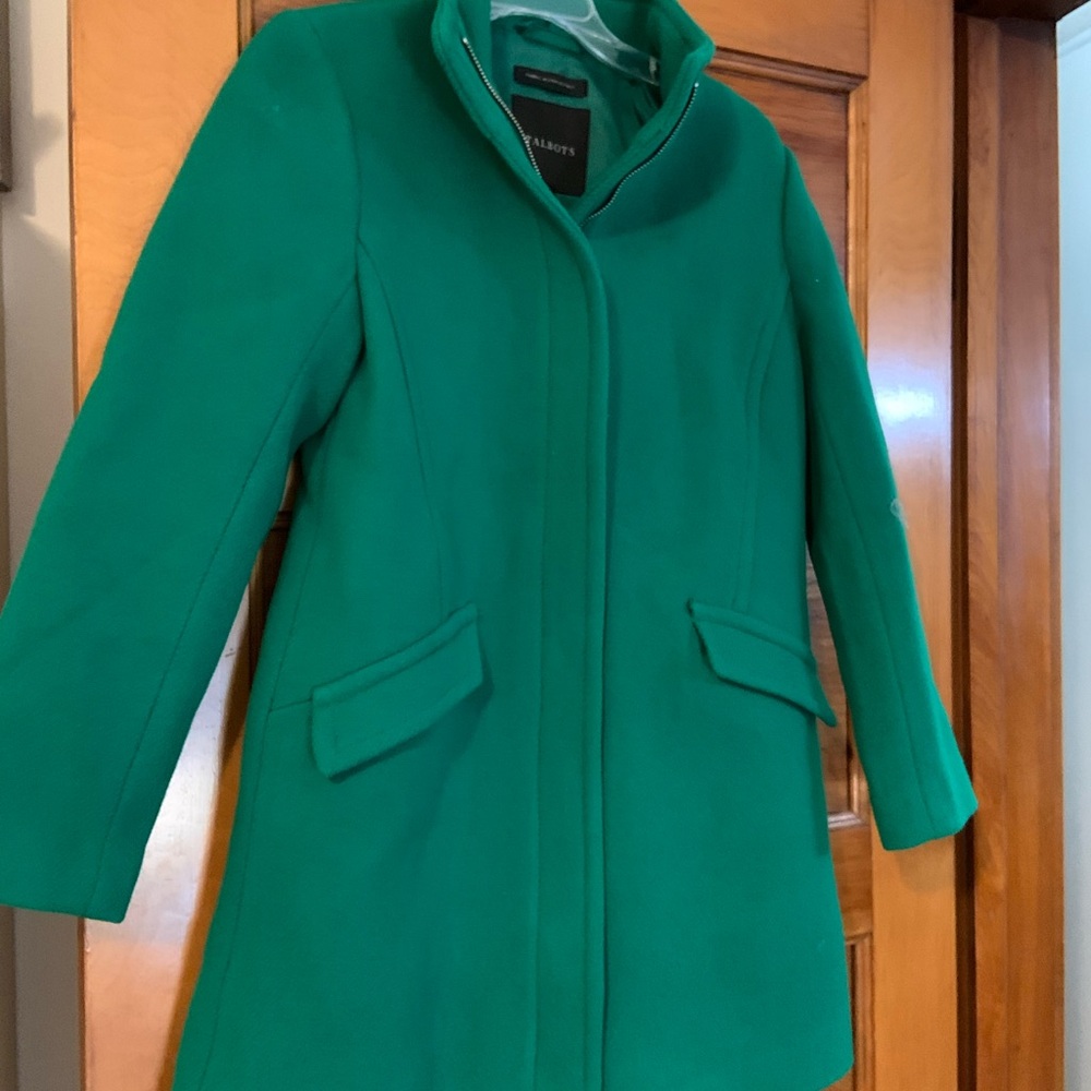 Talbots Vibrant Vintage Green Pea Coat
